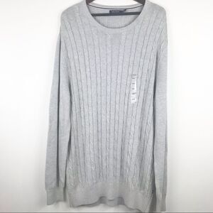 Nautica Gray Cable Knit Crew Neck Sweater NEW
